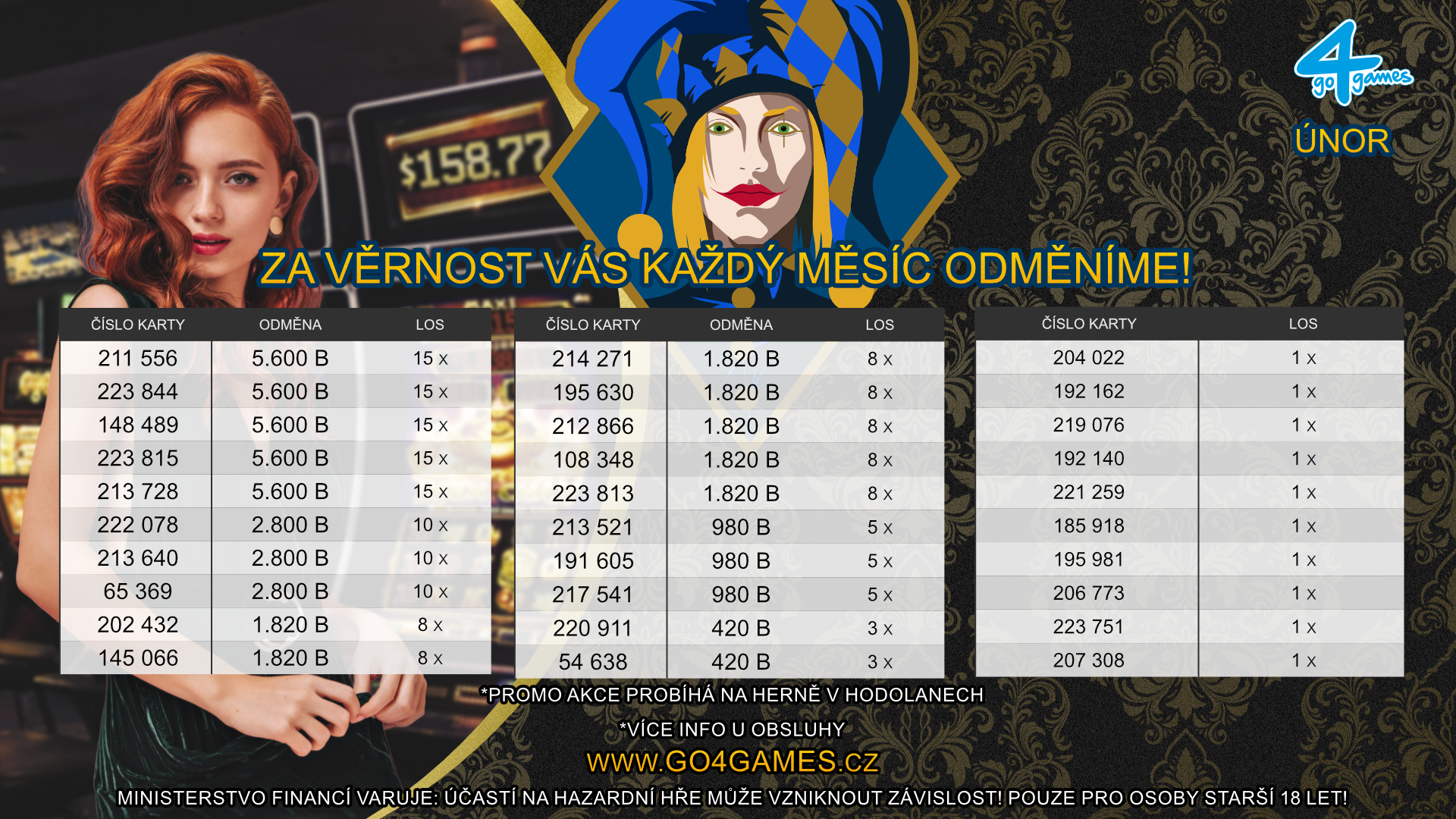 JOKER CASHBACK PROGRAM - HODOLANY